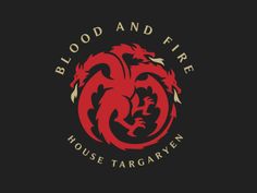 the house targaryn logo is shown on a black background with red and yellow colors