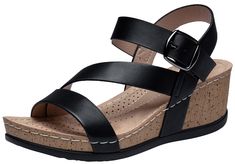 PRICES MAY VARY. ✔ The sole is made of non-slip material, which can also walk in the water section. ✔ Casual designed women wedge heels for different occasions that can be worn every day. ✔ The metal clasp at the ankle helps the summer dress sandals fit into your foot for a more comfortable fit. ✔ Womens wedge sandals have comfortable uppers and soft insoles that give you the feeling of stepping on clouds. ✔ These summer wedges come in a variety of colors! It goes perfectly with jeans, shorts, s Summer Dress Sandals, Summer Shoes Sandals, Wedge Platform Sandals, Summer Wedges, Womens Sandals Summer, Wedges Sandals, Fit Womens, On Clouds, Walking Sandals