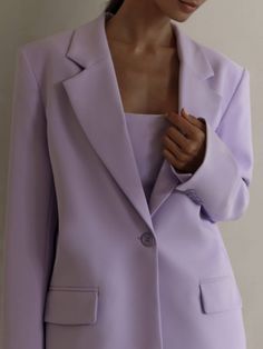 Lilac Fashion, Colourful Pictures, Single Button Blazer, Plum Purple, Blue Outfit, Kpop Fashion Outfits