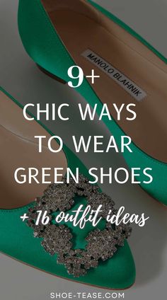 Level up your wardrobe with green shoes! Learn 9 chic ways to wear them with your outfits, plus 16 versatile styling tips to make your green shoes stand out. Women searching for "how to style green shoes" or "green shoe outfit ideas" will find endless inspiration here. See all fashion styling tips at shoe-tease.com Wear Green, Green Shoes, Manolo Blahnik, Green, How To Wear