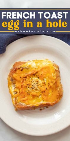 This French Toast Egg in a Hole is a savory twist on a holiday classic! This buttery bread recipe combines the richness of French toast with a perfectly cooked egg in the center, topped with lots of cheddar cheese. A great addition to holiday brunch ideas or Christmas morning breakfast! Buttery Bread Recipe, Vegetarian Brunch Recipes, Savory French Toast, Toast With Egg, Toast Egg, Simple Brunch, Sweet French Toast, Savoury French Toast, Vegetarian Brunch