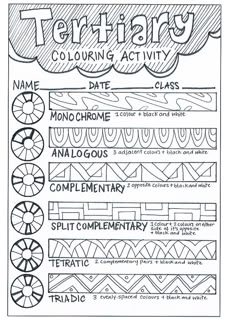 a coloring activity sheet with different types of patterns