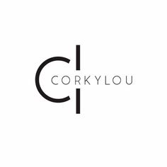 the logo for corvylou is shown in black and white, with an open letter