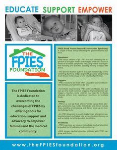 FPIES Foundation- (good info and awareness) for my Boy Special Needs Resources, Milk Baby, Nut Free Recipes, Childrens Meals, Allergy Asthma, Allergy Friendly Recipes, Fact Sheet, Soy Milk