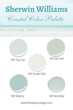 sheryln williams coastal color palette with the names and colors for each paint type