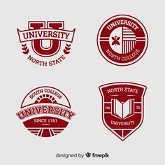 four different logos for the north state university