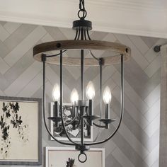 A gorgeous UHP3560 French Country Chandelier, 26.25H x 17.125W, Charcoal Finish, Adelaide Collection by Urban Ambiance hanging over a dining room table. Interesting Lighting, Foyer Lighting Fixtures, French Rustic, Entryway Lighting, Intuitive Design, Foyer Lighting, Industrial Chandelier