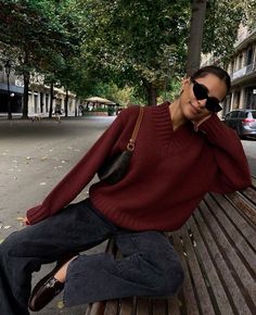 00s Mode, Stile Blair Waldorf, Adrette Outfits, Chique Outfit, Burgundy Outfit, Clothes Wishlist, Fest Outfits, Looks Pinterest, Autumn Fits