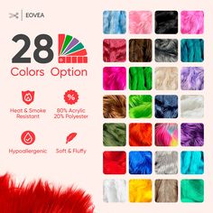 the color options for hair dyes are shown