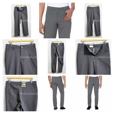 Kirkland Signature Men’s 5 Pocket Performance Pant Features: 5 Pocket Design 2-Way Stretch Fabric Kirkland Signature Rubberized Gripper Elastic Waistband Hidden Back Zipper Pocket Moisture-Wicking Fabric Made In Cambodia Content: 100% Polyester Approximate 145 Gsm (4.3oz) Fabric Weight Lightweight Sizing: Waist (In): 32 - 42 (Even Sizes) Inseam (In): 30, 32, 34 Model Is 6’3” Wearing Size 32 X 34 Moisture Wicking Fabric, Moisture Wicking, Zipper Pocket, Mens Pants, Stretch Fabric, Fabric Weights, Zipper, Man Shop, Pants