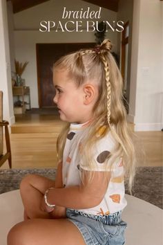 Aubrey Hair, Unicorn Braid, Braided Space Buns, Mini Bun, Hair Tail, Space Buns, Hair 2024