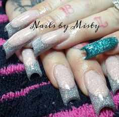 Acrylic nails by Misty Garcia Awesome Nails, French Acrylic Nails, Great Nails, Nail Technician, Nails Nails, Long Nails, Nail Ideas, Nail Art Designs, Gel Nails