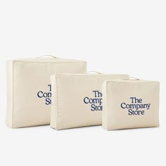 three bags with the company store on them