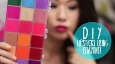 DIY lipsticks using crayons Home Made Lipstick, Lipstick Video, Diy Makeup Palette, Crayon Organization