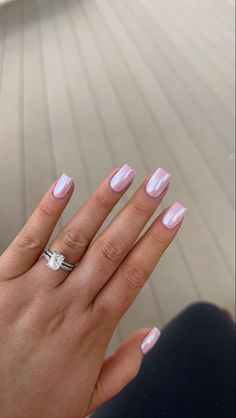 Chrome Nails Pink, Milky Pink Nails, Pink Spring Nails, White Chrome Nails, Pink Chrome Nails, Milky Pink, Baby Pink Nails, Trendy Shades, Dreamy Aesthetic