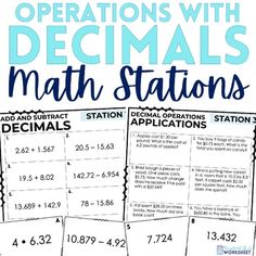 the worksheet for operations with fractions and numbers is shown in this image