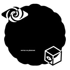 a black and white poster with an image of a box in the shape of a spiral