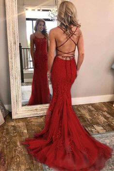 Prom Dresses Long Cheap, Backless Formal Dress, Prom Dresses With Lace, Blue Mermaid Prom Dress, Red Spaghetti, Dresses With Lace, Light Blue Prom Dress, Winter Formal Dresses, Spaghetti Strap Prom Dress