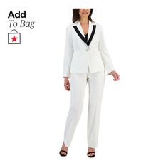 in stock Business Casual Work, Le Suit, Womens Business Casual, Casual Work Outfits, Contrast Trim, Petite Size, Work Casual, Workout Pants, Business Casual