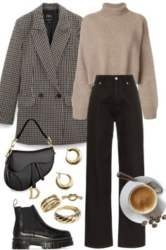 Chic September Outfits, Outdoor Party Outfit Spring Cold, Coffee Outfits Aesthetic, Smart Casual Europe, Coffee Brown Outfit Women, Thrift Outfit Ideas Women, Late Fall Outfits 2023, Getting Coffee Outfit, Outfit Inspo Autumn 2024