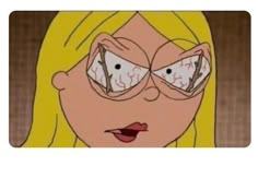 a cartoon character with glasses on her face and the caption says, when you're