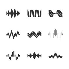 sound waves are shown in black and white