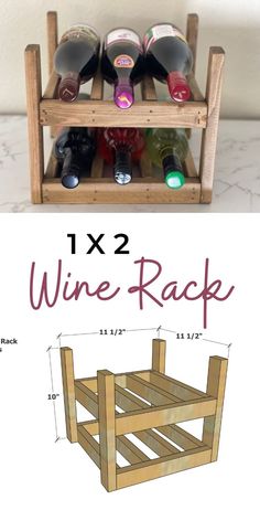 the wine rack is made out of wooden pallets