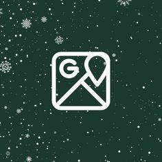 a green background with snowflakes and the g logo