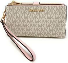 Michael Kors Jet Set Travel Double Zip Wristlet (vanilla softpink): Handbags: Amazon.com Travel Card, Travel Cards, Large Wallet, Michael Kors Wallet, Kors Jet Set, Press Studs, Michael Kors Jet Set, Jet Set, Wallets For Women