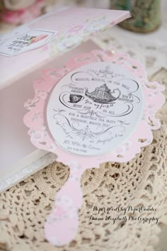 a close up of a paper doily on a table