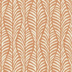 an orange and white wallpaper with wavy lines