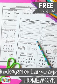 a worksheet with the words and pictures for children to use in their homeschool