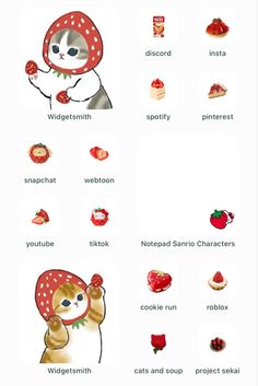 a poster with different types of food on it's sides, including strawberries and strawberrys