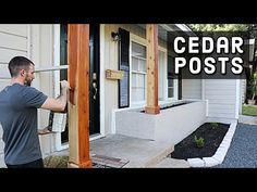 a man is opening the front door to his house with an electric window sealer