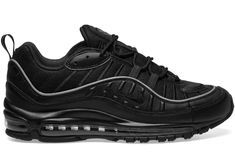 Air Max 98 Black Off Noir (W) - AH6799-004 Nike Air Max 98, Air Max 98, Nike Sneakers, Watch Collection, Hoka Running Shoes, Air Max Sneakers, World Of Fashion, All Black Sneakers, Luxury Branding