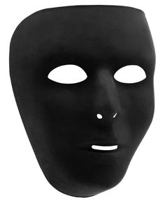 Your team spirit is looking solid with a Black Mask! This plastic full-face mask has allover black with holes for the eyes, nose, and mouth. The attached elastic stretches for a comfortable fit. Wear it with a Venetian costume or masquerade ball look! White Face Mask, Black Face Mask, Halloween Costume Shop, Mask Black, Halloween Store, Face Mask Black, Full Face Mask, Kids Party Supplies, Black Mask