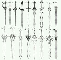 Fantasy Swords Concept Art, Types Of Swords, Cool Swords, Figure Drawing Reference, Drawing Base, Drawing Poses, Art Reference Photos, Tattoo Drawings, Designs To Draw