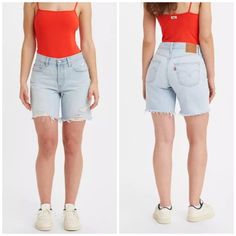 Levi's 501 90's High Rise Non-Stretch Raw Hem Distressed Light Wash Jean Shorts Mid-Rise With A Loose Fit That's Just Right Raw Hem For That Cutoffs Feel 100% Cotton Waist 13" Rise 9.5" Inseam 7" Brand New With Tags Light Wash Jean Shorts, Levi's 501, Levi Shorts, Levis 501, Light Wash Jeans, Jean Shorts, Levi's, Mid Rise, Loose Fitting