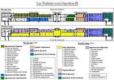 a diagram of the floor plan for an apartment building in france, with different colors and sizes