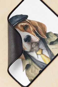 Watercolor Detective Beagle Mouse Pad