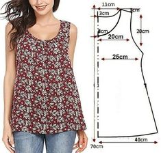 a women's top size chart with measurements