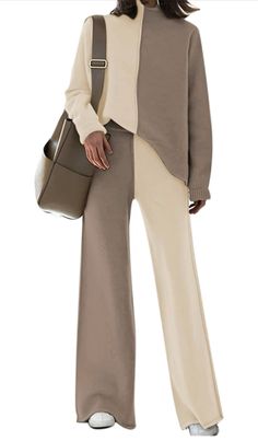 Set linked Wide Leg Pant, Sweater Set, Lounge Sets, Leg Pants, Wide Leg Pants, High Neck, Wide Leg, Lounge, Elastic