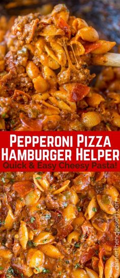 pepperoni pizza hamburger helper recipe with pasta and easy cheesy meat sauce