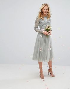 Elegant Style Inspiration, Gonna In Tulle, Bridesmaid Skirts, Tulle Midi Dress, Backless Evening Dress, Asos Fashion, Lace Prom Dress, Wedding Attire Guest, Bow Knot