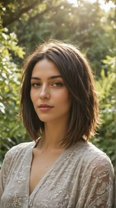 Chic Long Bob Hairstyles, Layered Bob Hairstyles Shoulder Length Lob Haircut, Asian Hairstyles Short Hair, Fine Hair Round Face Haircut, Audrey Plaza Hair, Medium Bob Fine Hair, Hair For Big Nose, Medium Hair Cuts 2024, Short Fine Haircut