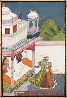 Malava Raga Putra India Painting, Persian Miniature, Asian Painting, Gold Water, Om Namah Shivaya