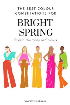 BRIGHT SPRING SEASONAL COLOUR GUIDE Bright Spring Color Palette, Best Colour Combinations, Best Color Combinations, Colour Harmony, Spring Skin, Clear Spring, Spring Palette, Spring Color Palette, Good Color Combinations