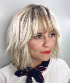 Chopped Bob With Straight Bangs Pony Blond, Blonde Bob With Bangs, Short Hair Cuts For Round Faces, Blonde Hair With Bangs, Hair With Bangs, Round Face Haircuts, Short Hair Styles For Round Faces, Cute Hairstyles For Short Hair, Short Hairstyle