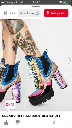 Heels Chunky Heel, Chanel Mademoiselle, Heels Chunky, Chunky Heel Booties, Denim Heels, Dopamine Dressing, Festival Shoes, Punk Boots, Platform Heels Boots