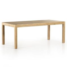 a wooden table on a white background with no one around it or the table top